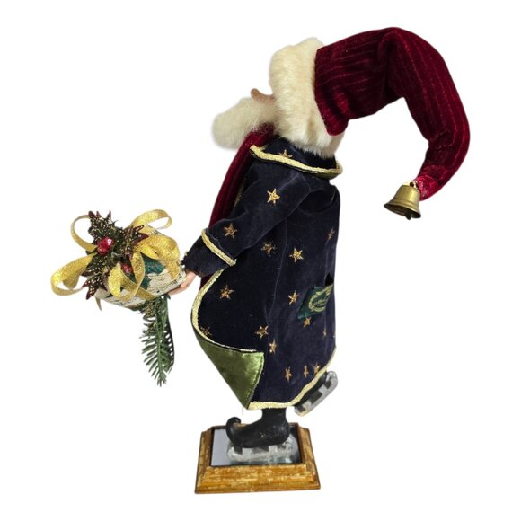 Mark Roberts Christmas Ice Skating Santa on Mirror Base Holding Gift Box 14" - Picture 8 of 12